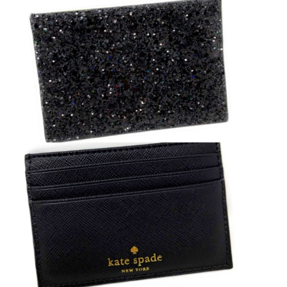 Kate Spade | Black Glitter Card Holder